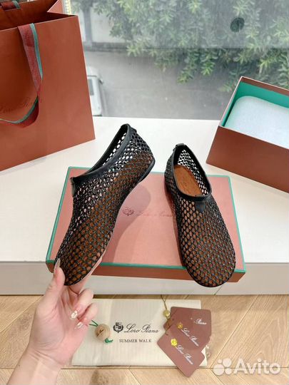 Мокасины# в сеточку Loro Piana Премиум