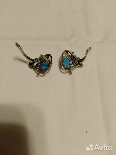 Винтажные серебряные серьги