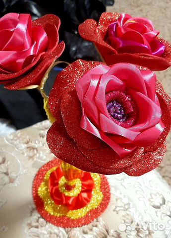 Сувениры розы из фоамирана