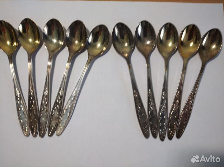 Ложка мельхиор с позолотой