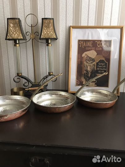 Медные винтажные сковороды