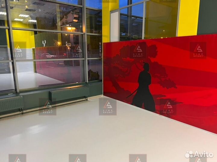 Борцовский ковер 10х10 одноцветный люверсы