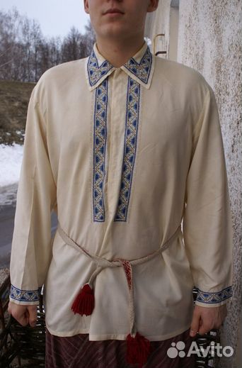 Старинная рубаха шелковая вышиванка