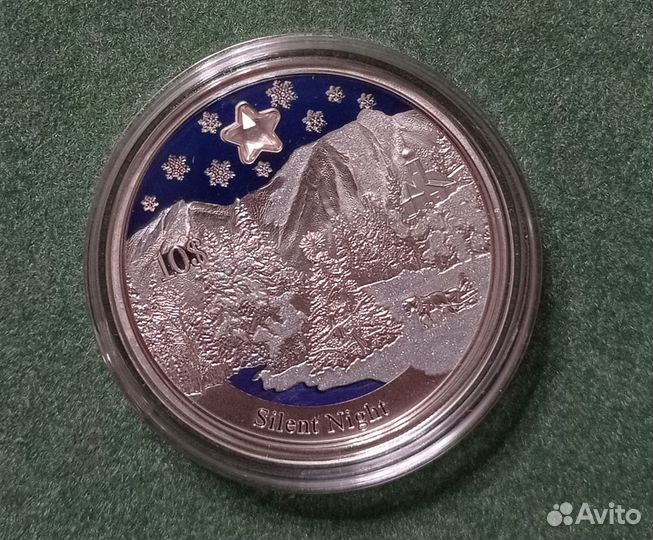 Монета Кирибати Рождество Тихая ночь Серебро