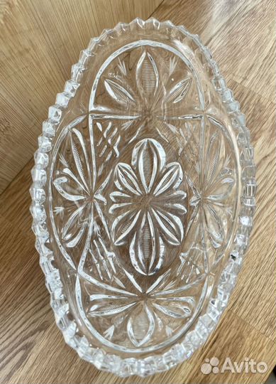 Хрустальный салатник Чехословакия