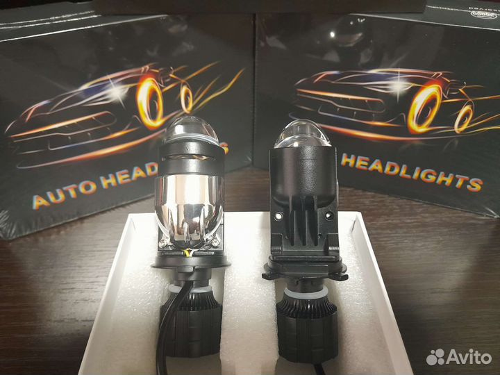 Светодиодные Led лампы H4,H7,с линзой