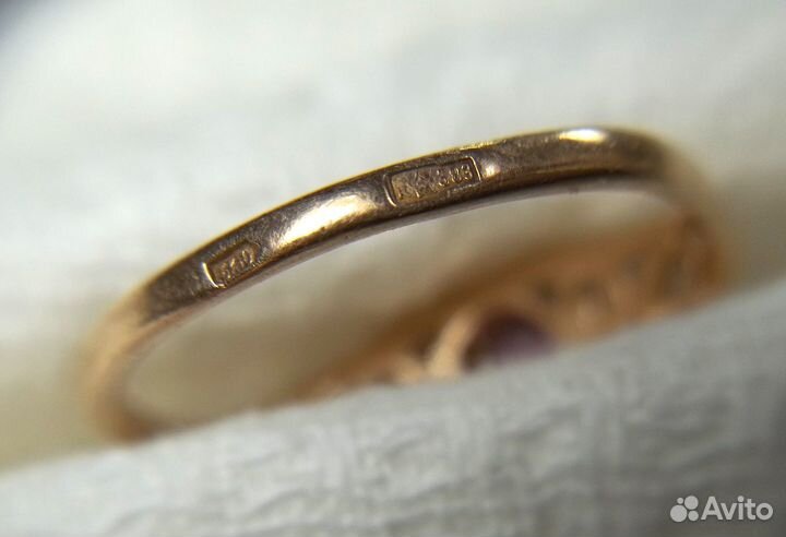 Кольцо золото 583 пробы винтаж СССР александрит