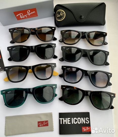 Очки ray ban wayfarer 50 коричневые