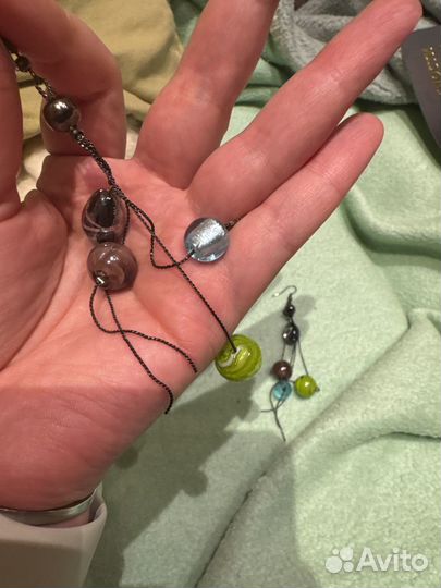 Серьги шары стекло