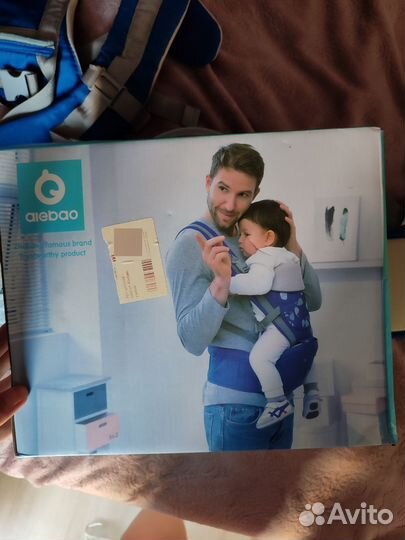 Рюкзак переноска кенгуру для новорожденных, синий