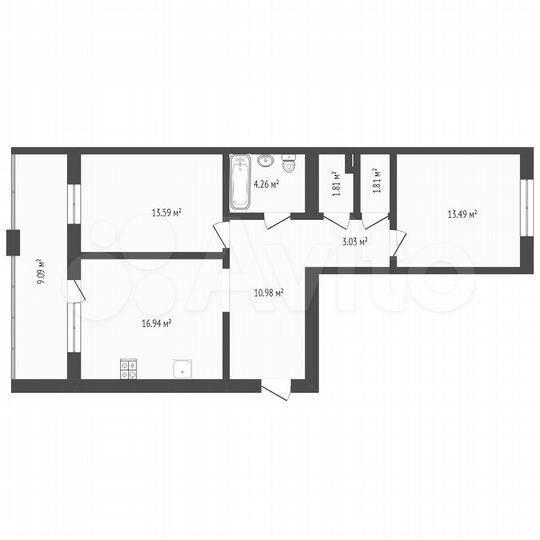 2-к. квартира, 75 м², 11/14 эт.