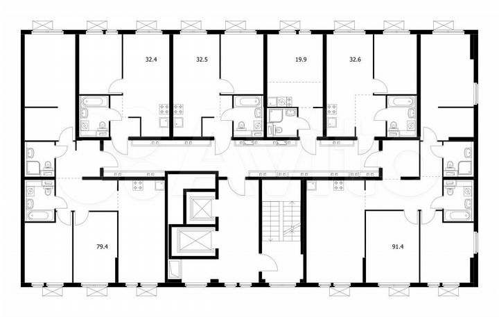 2-к. квартира, 36,4 м², 12/15 эт.