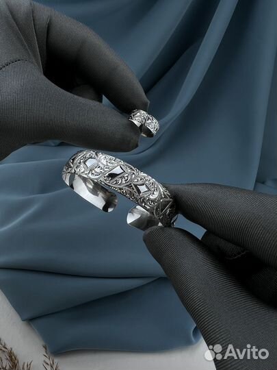 Серебряный браслет и кольцо