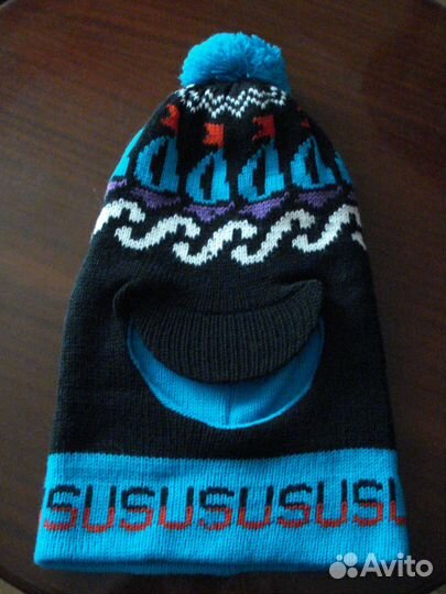 Теплая шапка-шлем трик.двойной р-р 40-44
