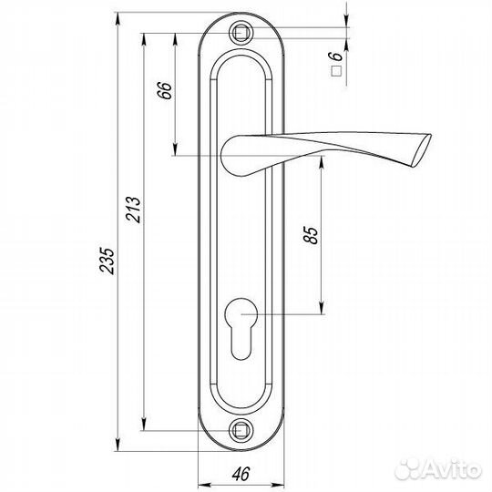 Двер. ручка на планке Punto handle90.crona.18-85 сp, хром