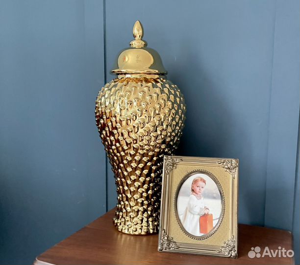 Ваза с крышкой керамика (имбирная банка, потиш)