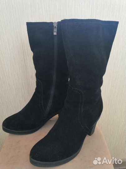 Полусапоги замшевые