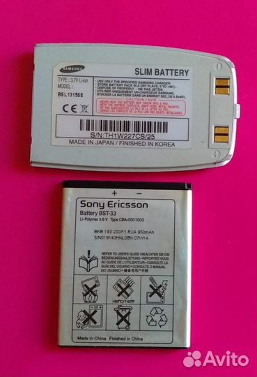 Аккумулятор Samsung, Sony Ericsson