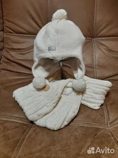 Шапка - бини 54 - 56 р комплект шарф шапка