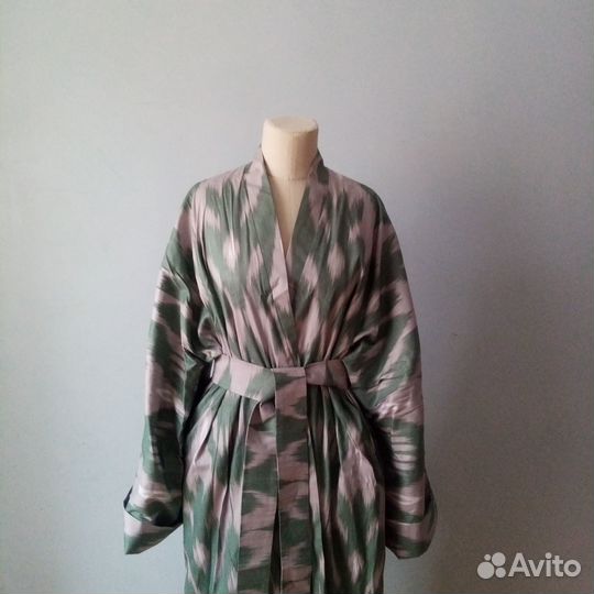 Кимоно из иката. Узбекский чапан. Бохо пальто