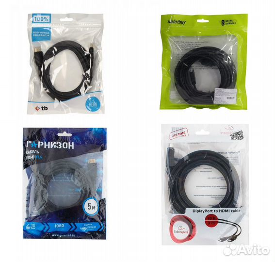 Кабель hdmi - hdmi 1, 3, 5, 7, 10, 15, 20, 30 метр