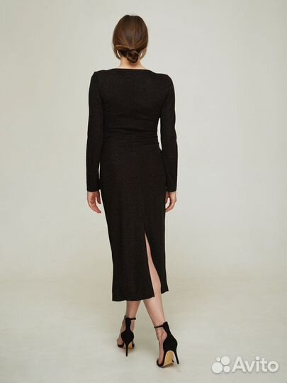 Вечернее платье миди с разрезом новое S/M
