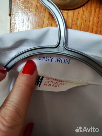 Белая рубашка HM бу рост 134 хлопок (бу)