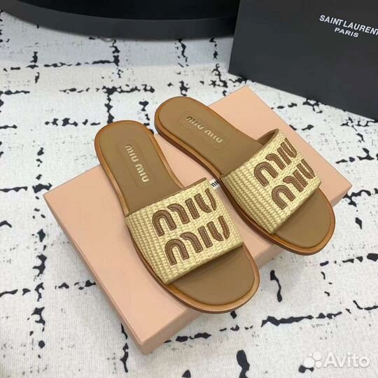 Шлепанцы miu miu