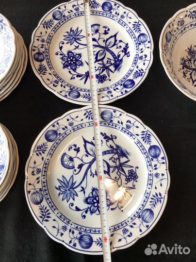 Синий лук обеденный сервиз на 6 персон Kahla