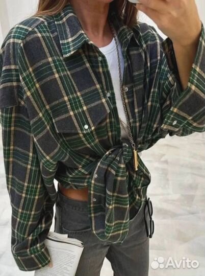 Рубашка в клетку женская