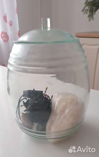 Стеклянная ёмкость с крышкой времён СССР