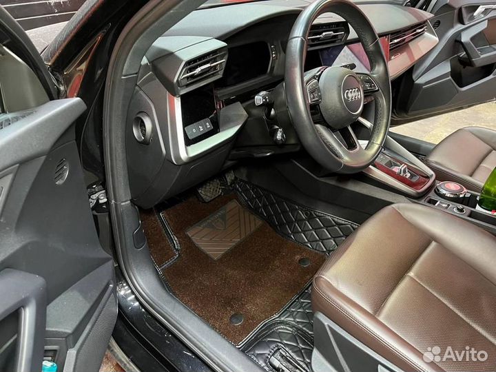 Кожаные 3D коврики в салон авто