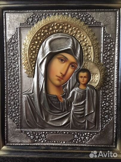 Икона Казанская Богоматерь в окладе. Продаю