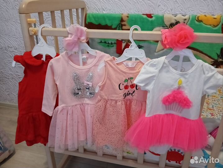 Платья детские 6,9, 12 месяцев