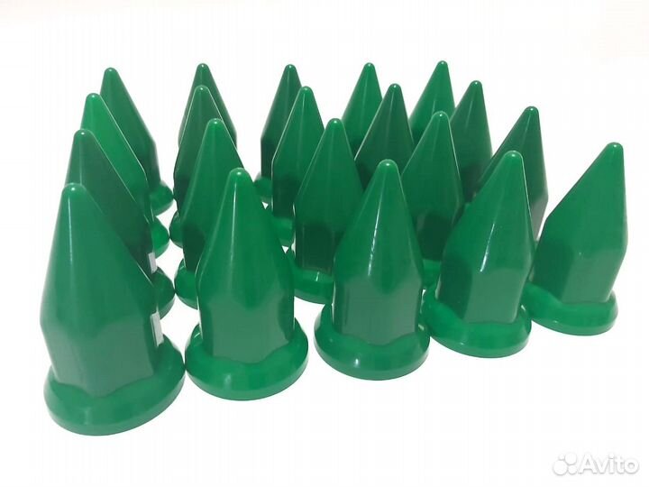 Колпачки на колеса пики 32/33мм зеленые (к-т 20шт)