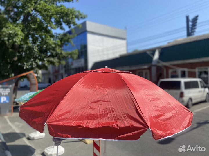 Зонт пляжный большой с гибкими спицами и винтом