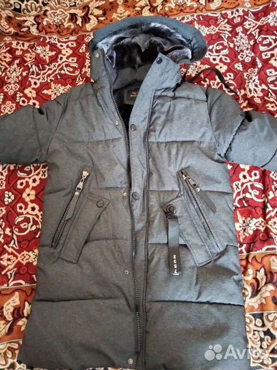 Пуховик подростковый длинный