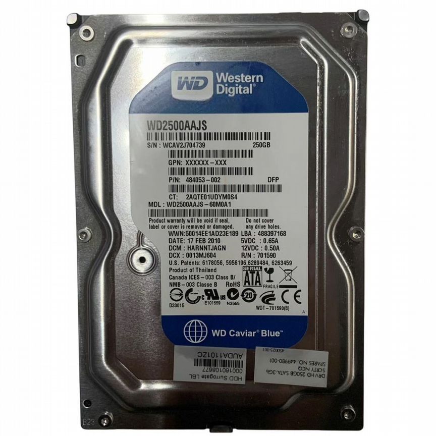 [484053-003] Жесткий Диск Hp 250gb Sata2 3,5" Hdd 484053-003