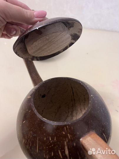 Заварочный чайник и сахарница из кокоса