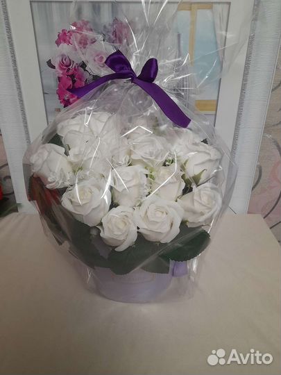 Букет из 15 мыльных роз