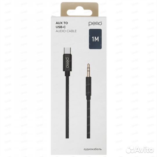 Кабель Pero 3.5 mm jack - USB Type-C черный