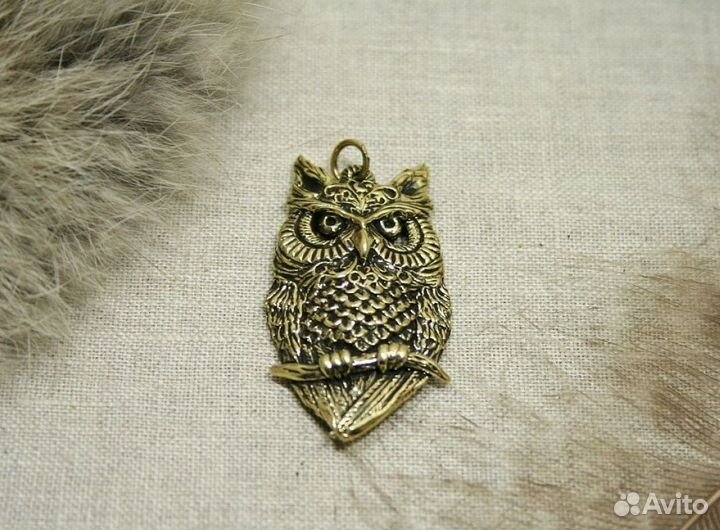 Подвеска Сова Сойка Петух Феникс бронза