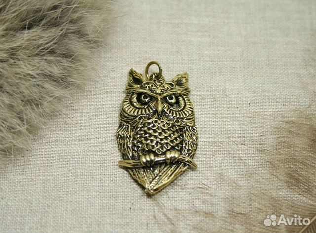 Подвеска Сова Сойка Петух Феникс бронза