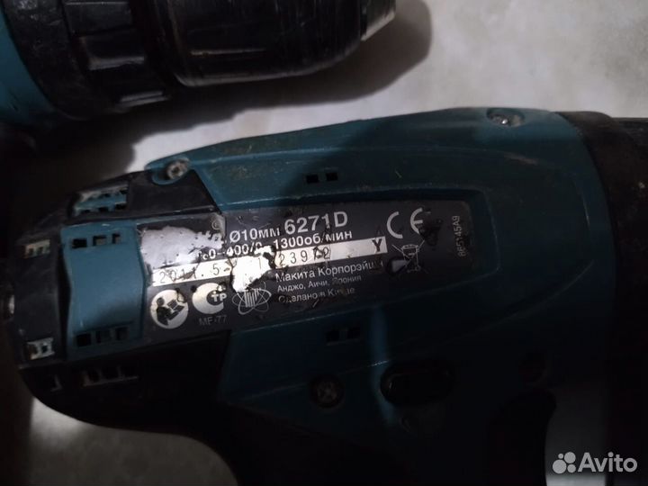 2 * Шуруповерта makita 6271d