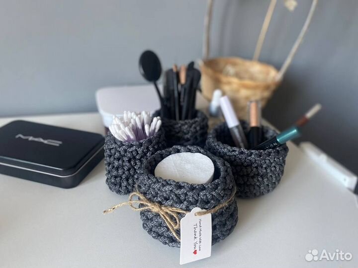 Корзинка вязаная интерьерная