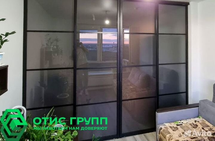 Раздвижные стеклянные перегородки