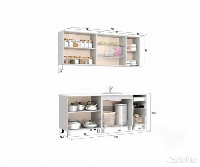 Кухня Люкс с фотопечатью Лазурь 2.0м