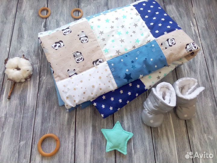 Одеяло детское лоскутное плед