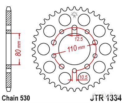 JTR1334.43 Звезда задняя под цепь 530