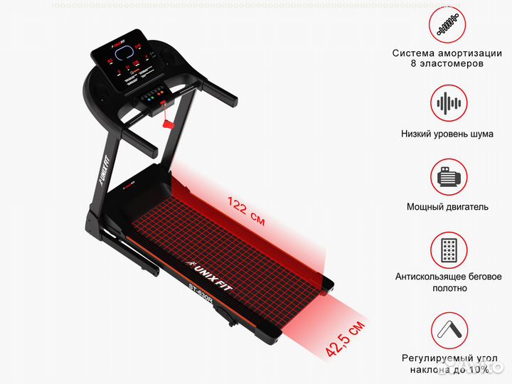 Беговая дорожка unixфит ST-630R Черная